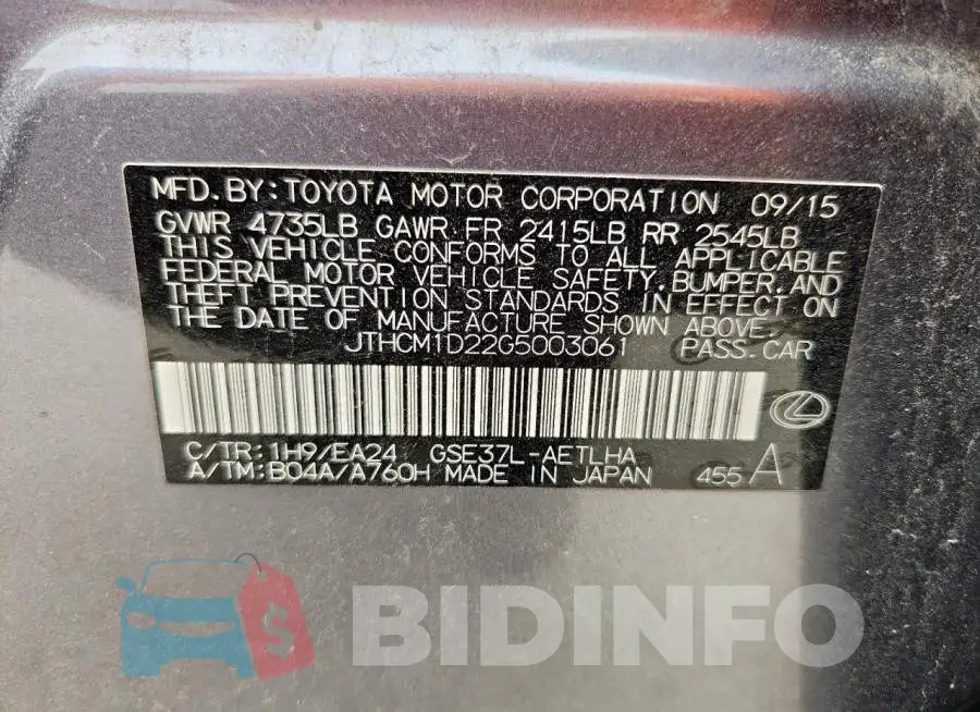 JTHCM1D22G5003061 Photo# 12