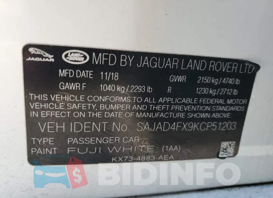 SAJAD4FX9KCP51203 Photo# 12
