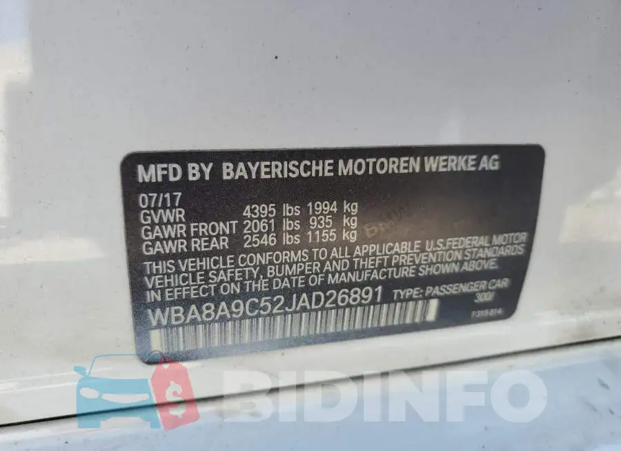WBA8A9C52JAD26891 Photo# 12