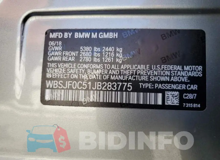 WBSJF0C51JB283775 Photo# 12