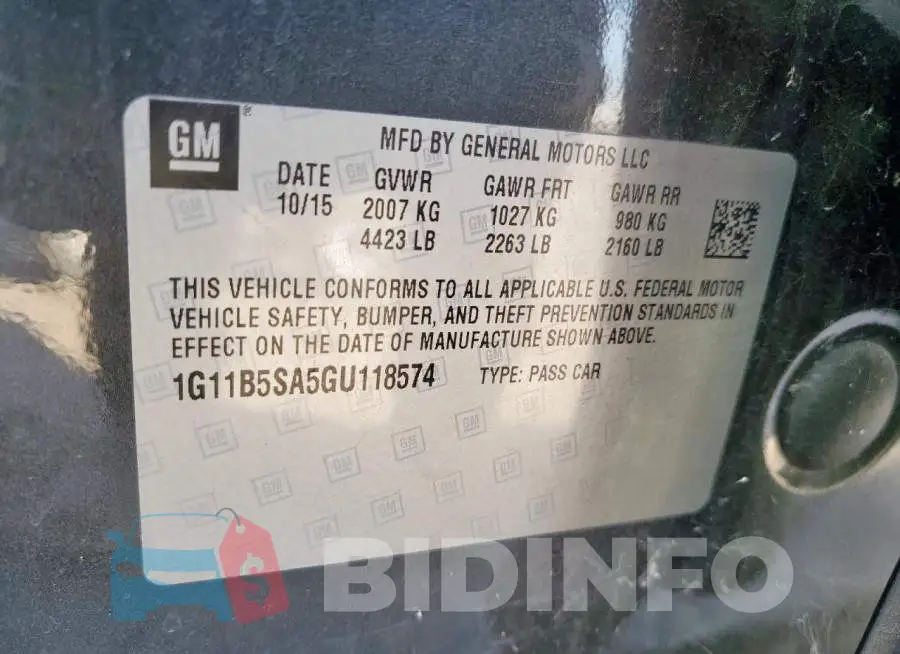 1G11B5SA5GU118574 Photo# 13