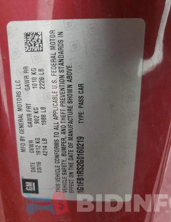 1G1FB1RS2G0160219 Photo# 12