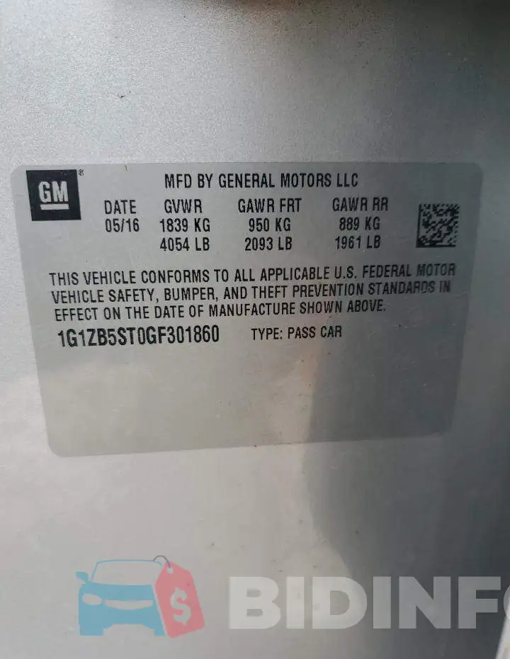 1G1ZB5ST0GF301860 Photo# 13