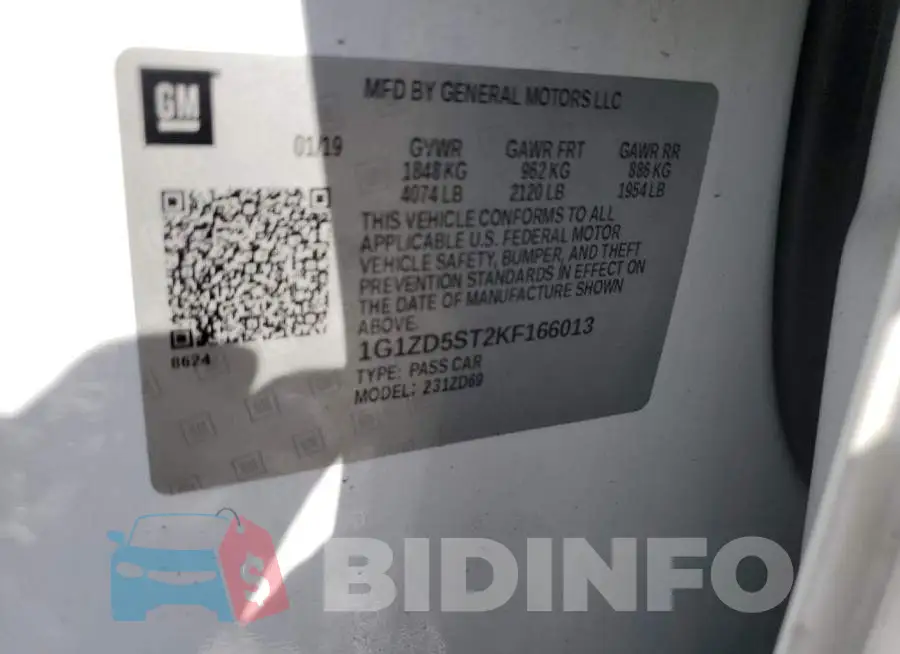 1G1ZD5ST2KF166013 Photo# 12