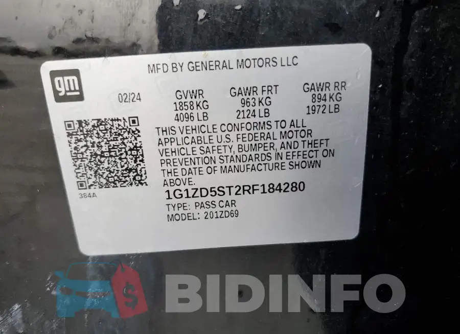 1G1ZD5ST2RF184280 Photo# 13