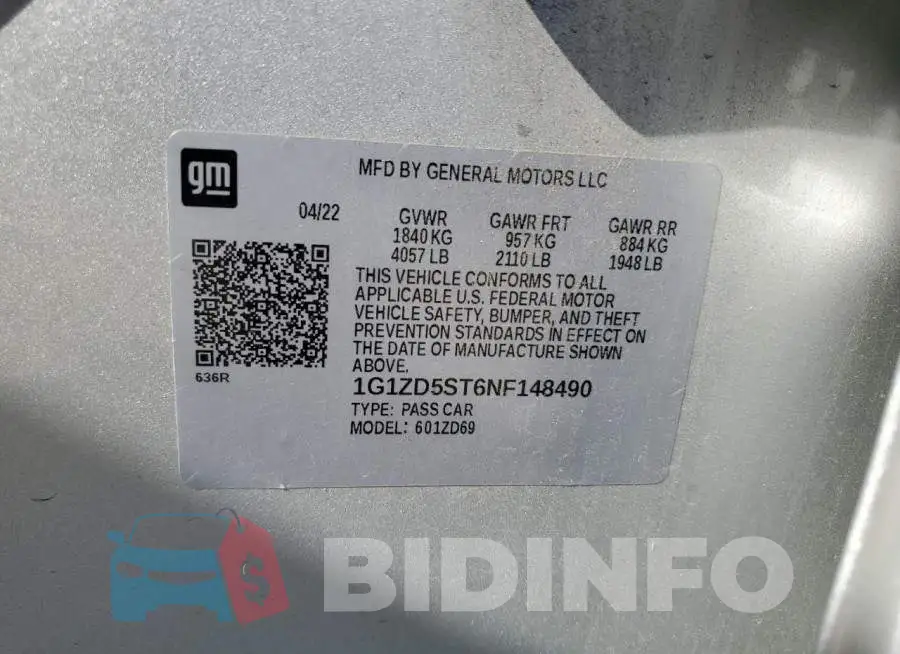 1G1ZD5ST6NF148490 Photo# 13