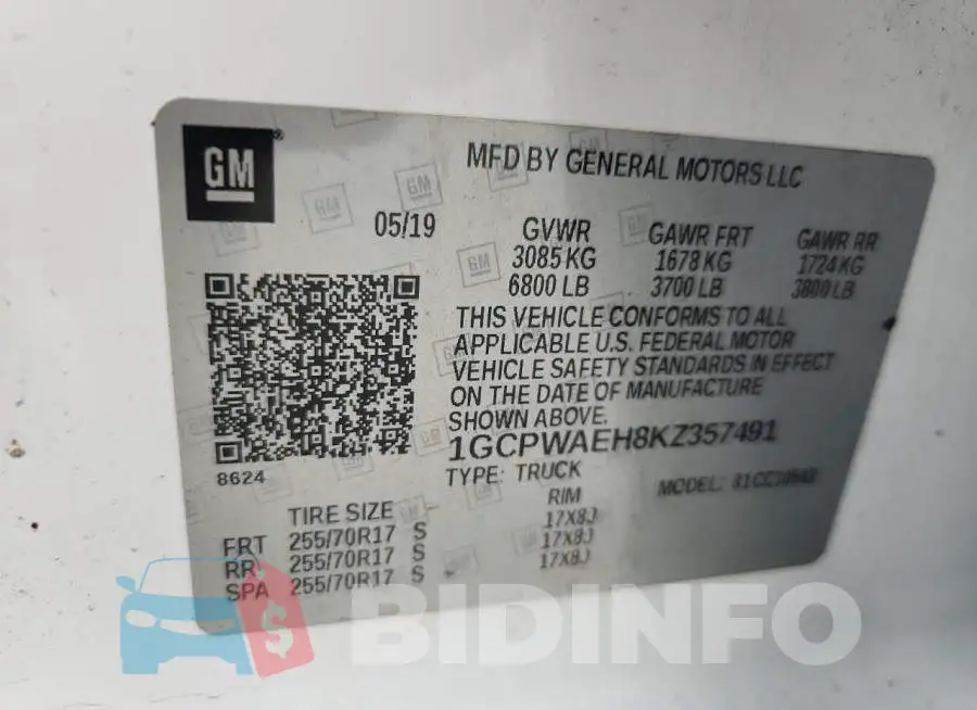 1GCPWAEH8KZ357491 Photo# 12