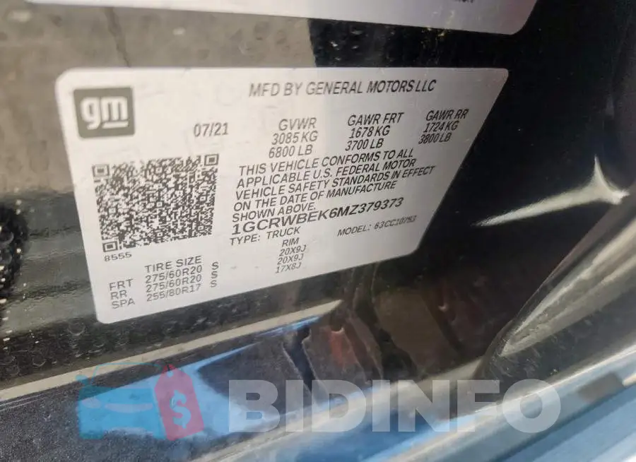 1GCRWBEK6MZ379373 Photo# 12