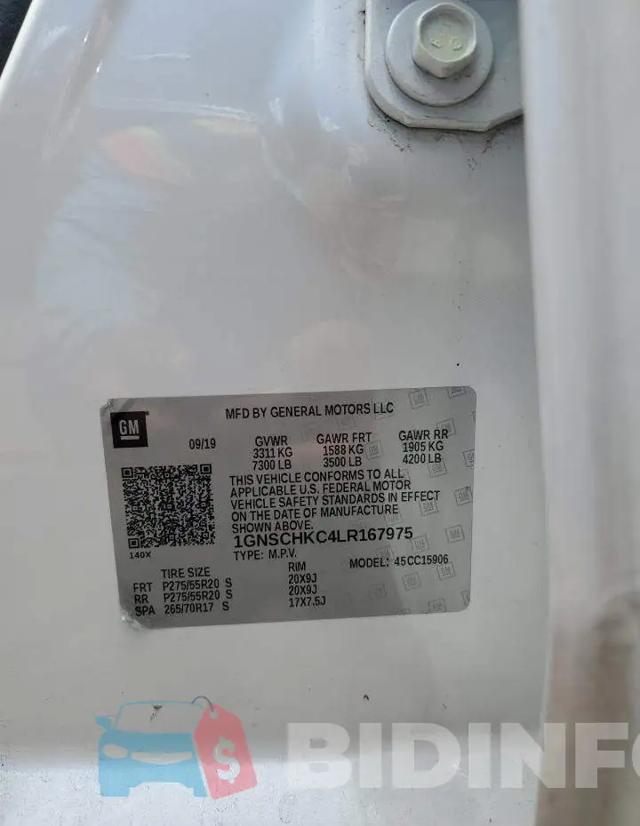 1GNSCHKC4LR167975 Photo# 13