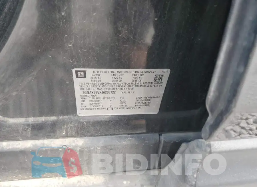 2GNAXJEVXJ6208722 Photo# 13