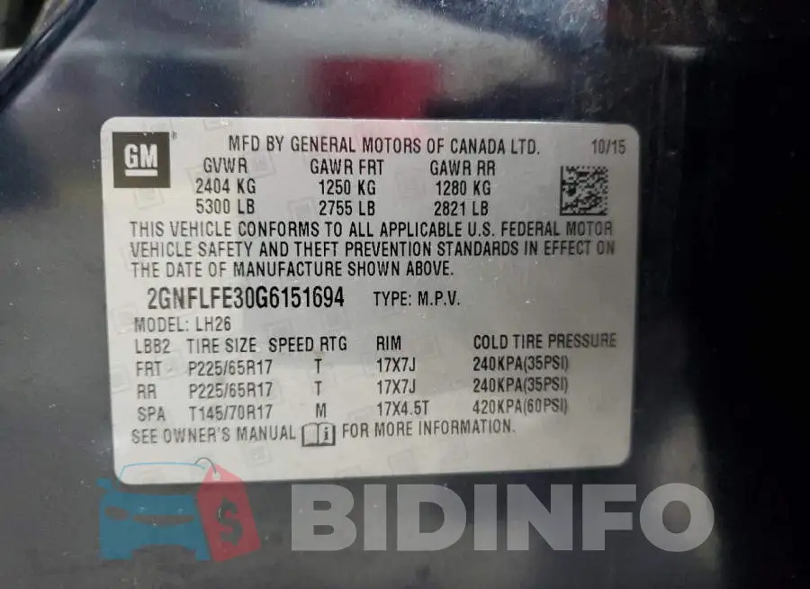 2GNFLFE30G6151694 Photo# 13