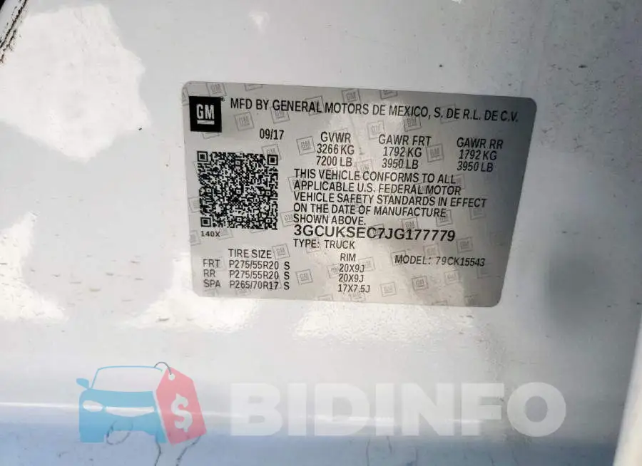 3GCUKSEC7JG177779 Photo# 12