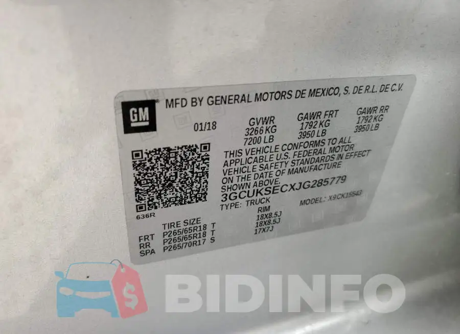 3GCUKSECXJG285779 Photo# 12