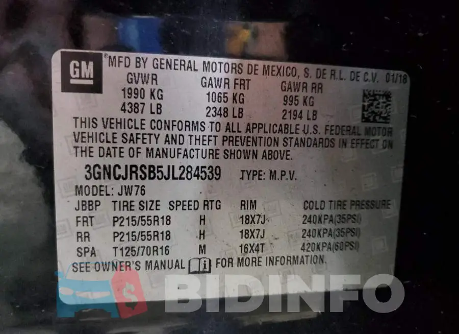 3GNCJRSB5JL284539 Photo# 13