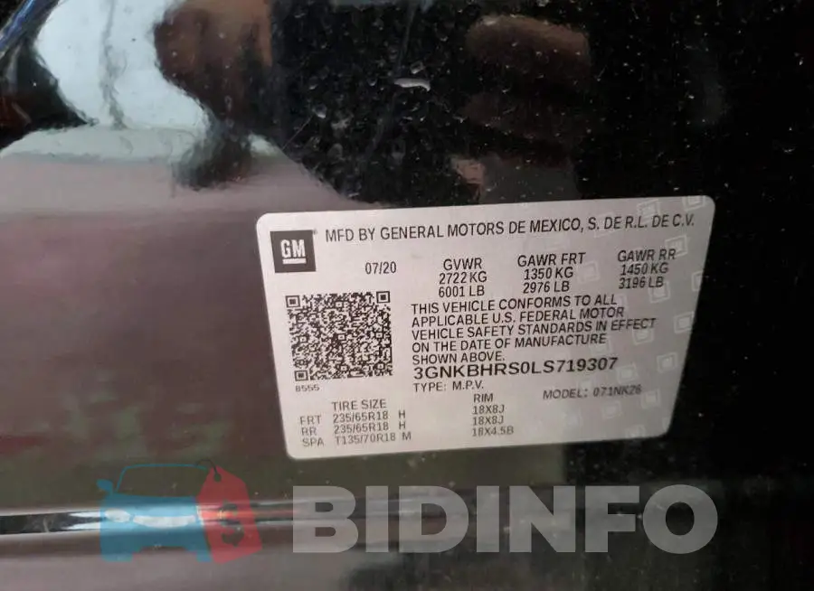 3GNKBHRS0LS719307 Photo# 13