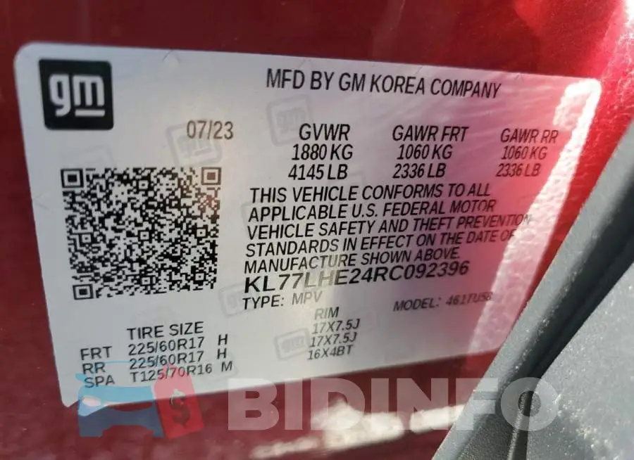 KL77LHE24RC092396 Photo# 13