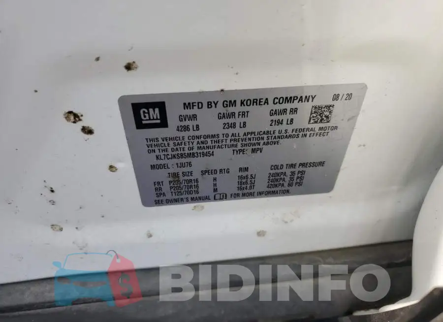 KL7CJKSB5MB319454 Photo# 14