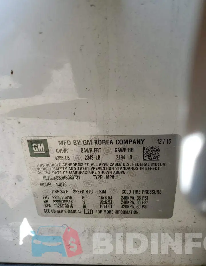 KL7CJKSB9HB085731 Photo# 13