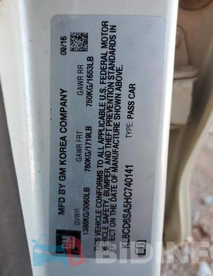 KL8CD6SA5HC740141 Photo# 12