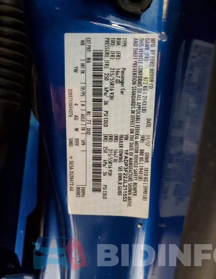 1FADP3F22JL211553 Photo# 12