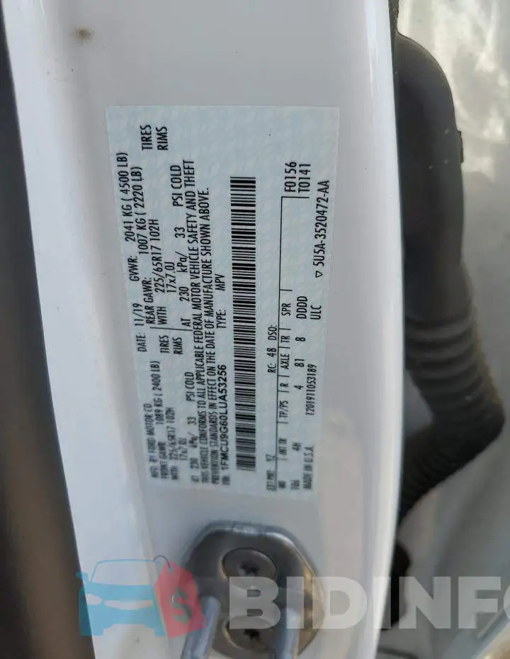 1FMCU9G60LUA53256 Photo# 13