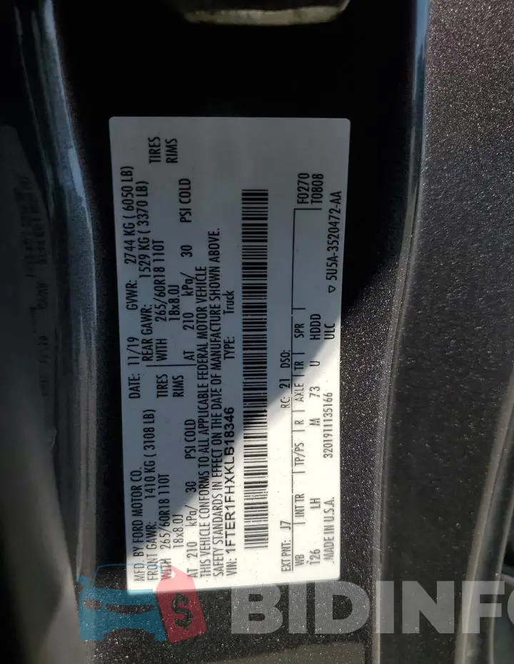 1FTER1FHXKLB18346 Photo# 12