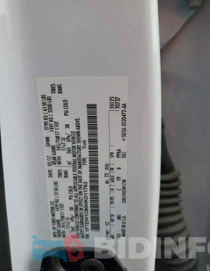 1FTEW1C80HKD11763 Photo# 12