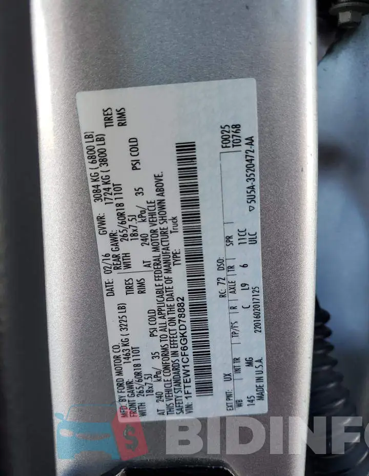 1FTEW1CF6GKD78882 Photo# 12