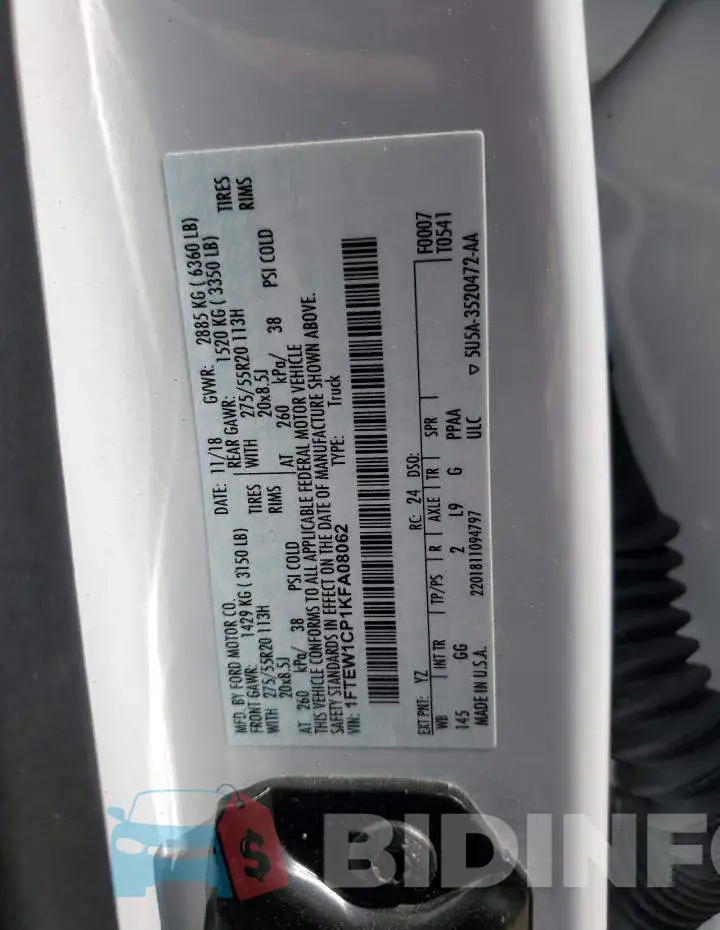 1FTEW1CP1KFA08062 Photo# 12