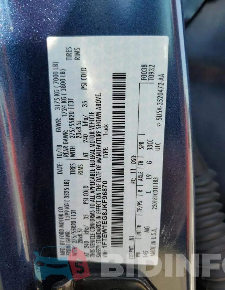 1FTEW1EG8JKF96870 Photo# 12