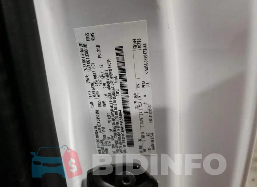 1FTEX1C84HFA56864 Photo# 12