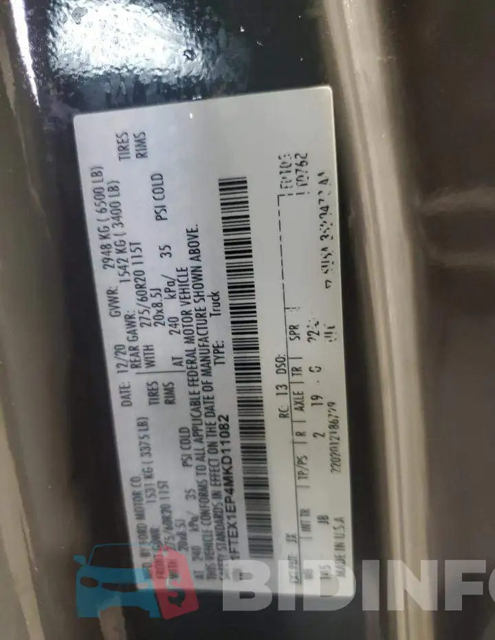 1FTEX1EP4MKD11082 Photo# 12
