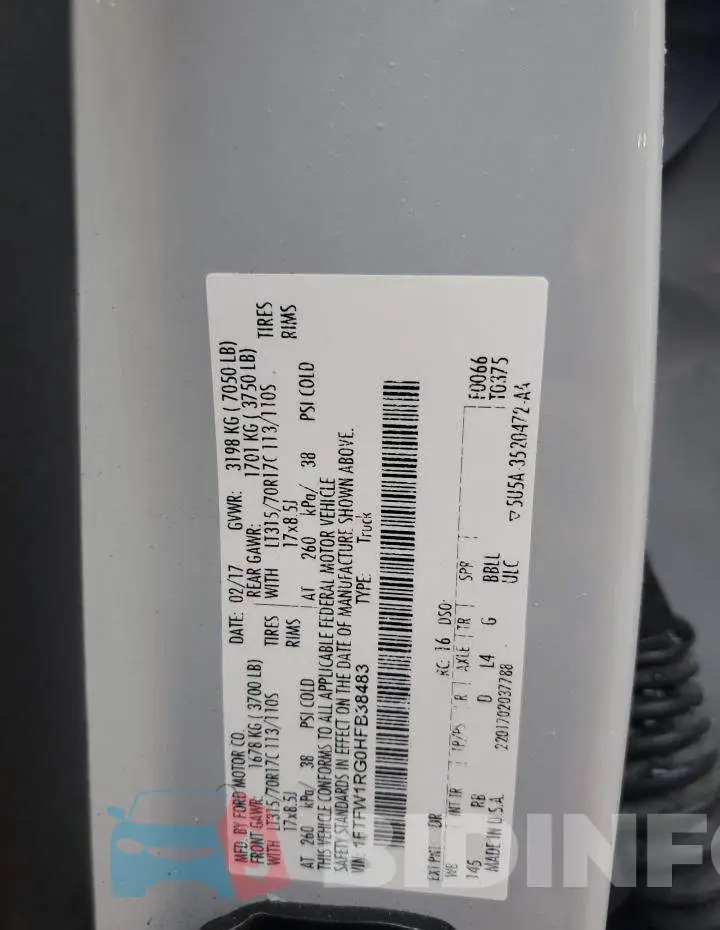 1FTFW1RG0HFB38483 Photo# 12