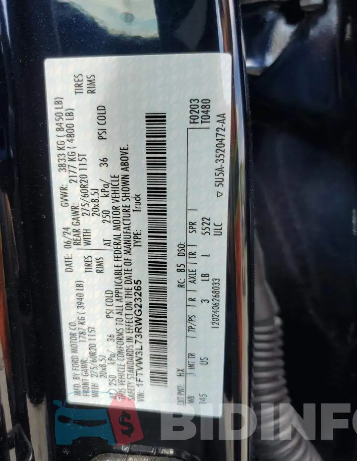 1FTVW3L73RWG23265 Photo# 13