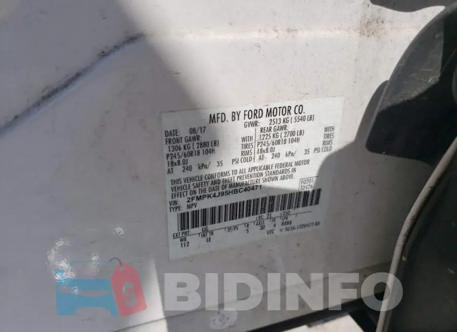 2FMPK4J95HBC40471 Photo# 13