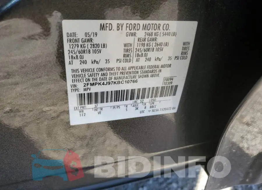 2FMPK4J97KBC10766 Photo# 14