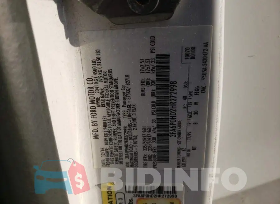 3FA6P0HD2HR272998 Photo# 12