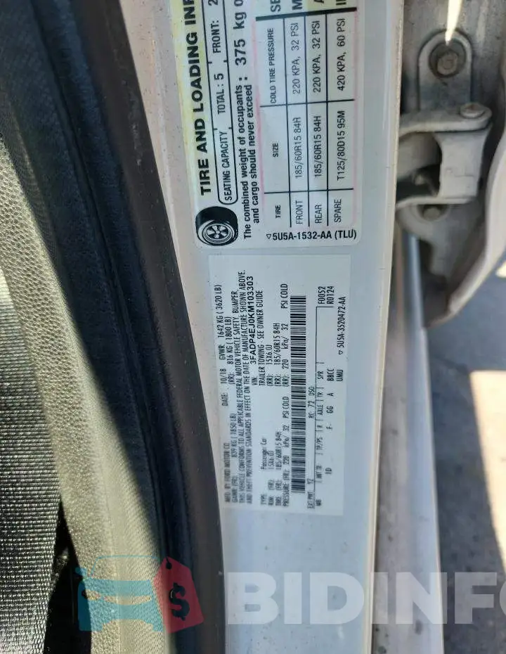 3FADP4EJ0KM103303 Photo# 12