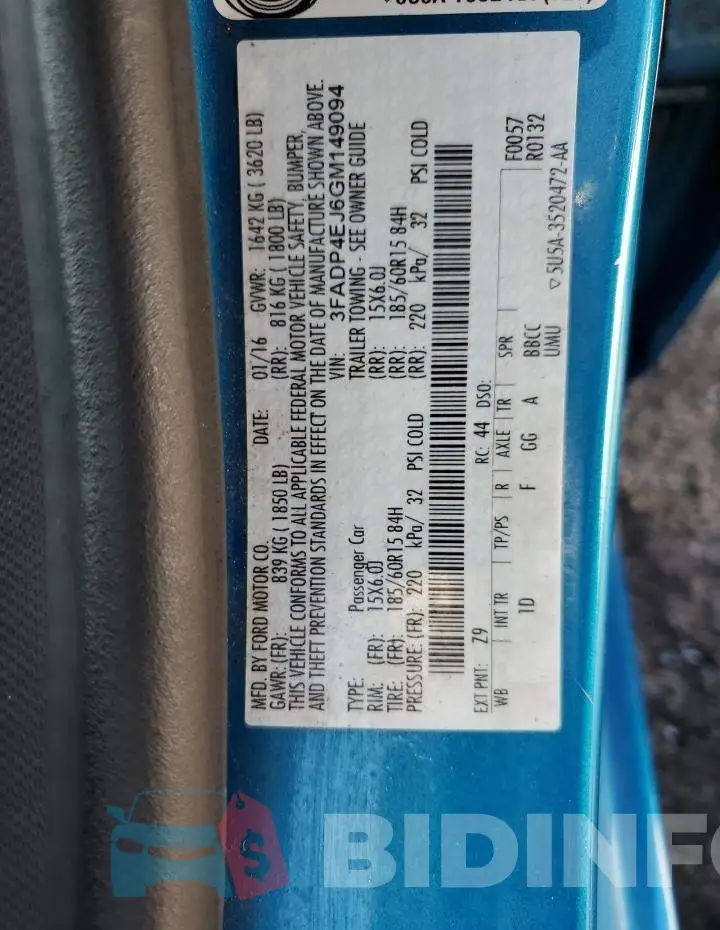 3FADP4EJ6GM149094 Photo# 12