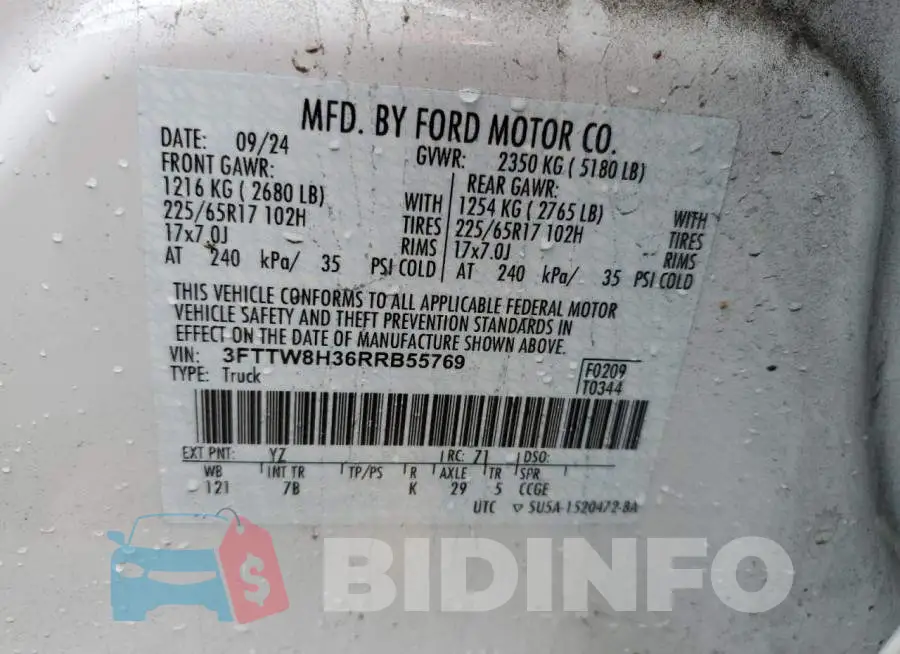 3FTTW8H36RRB55769 Photo# 13