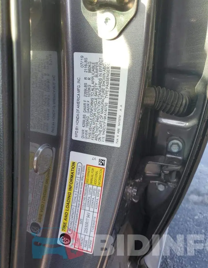 1HGCV1F19KA140793 Photo# 13