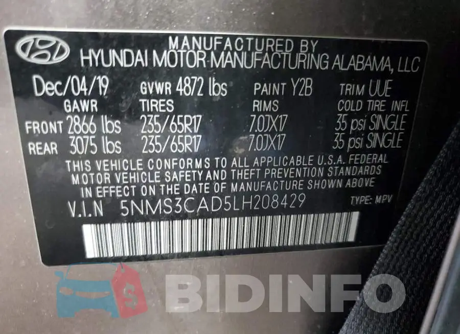 5NMS3CAD5LH208429 Photo# 13