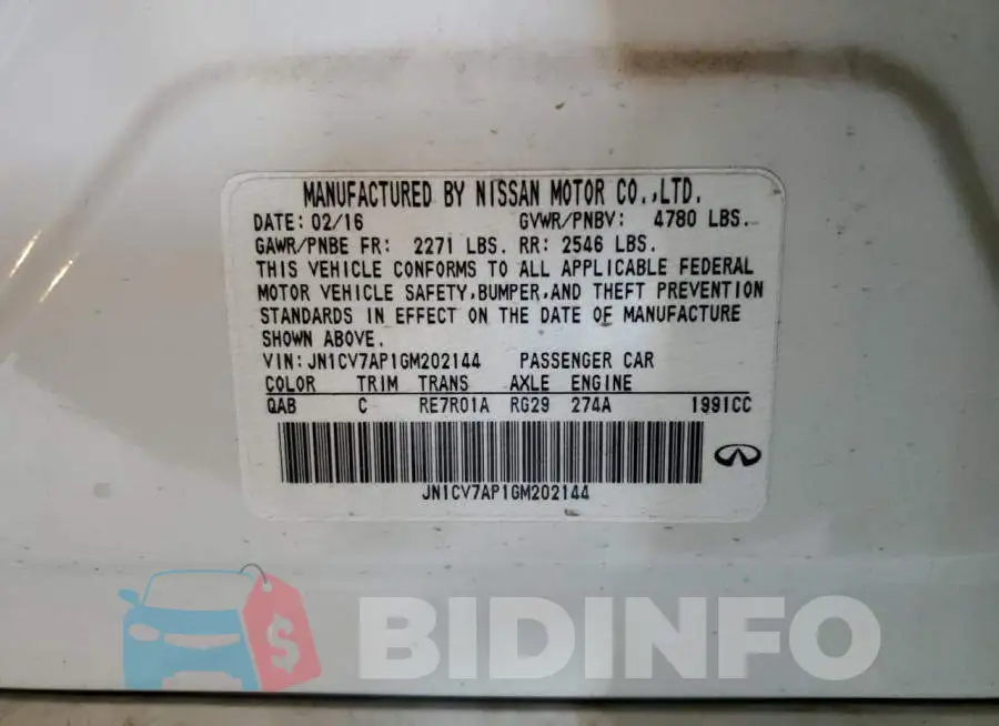 JN1CV7AP1GM202144 Photo# 12