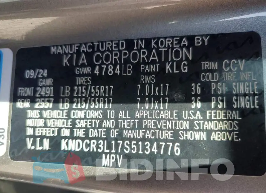 KNDCR3L17S5134776 Photo# 13