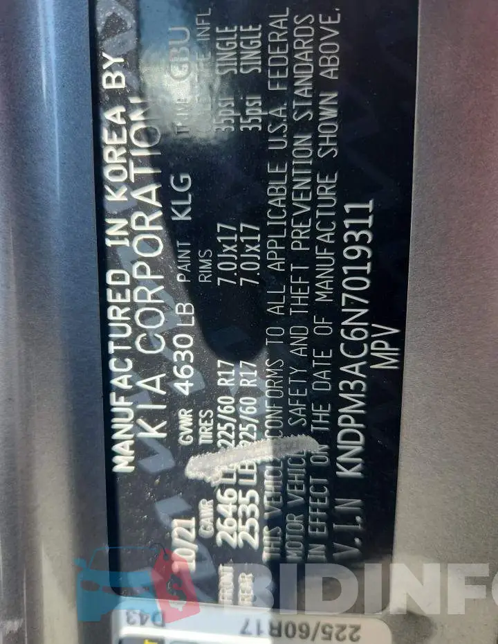 KNDPM3AC6N7019311 Photo# 13