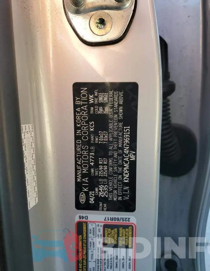 KNDPMCAC4N7969151 Photo# 14