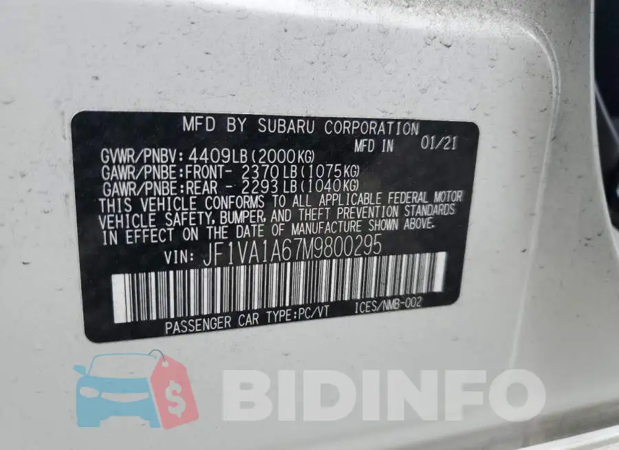 JF1VA1A67M9800295 Photo# 12