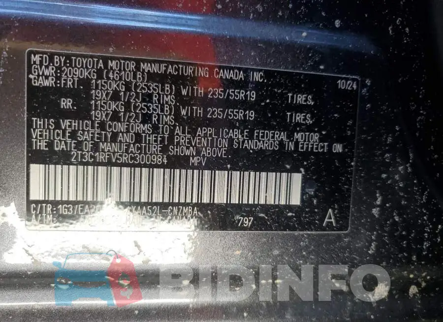 2T3C1RFV5RC300984 Photo# 13