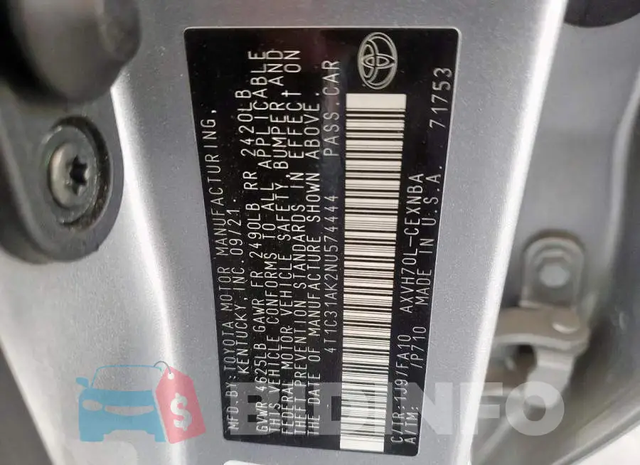 4T1C31AK2NU574444 Photo# 13