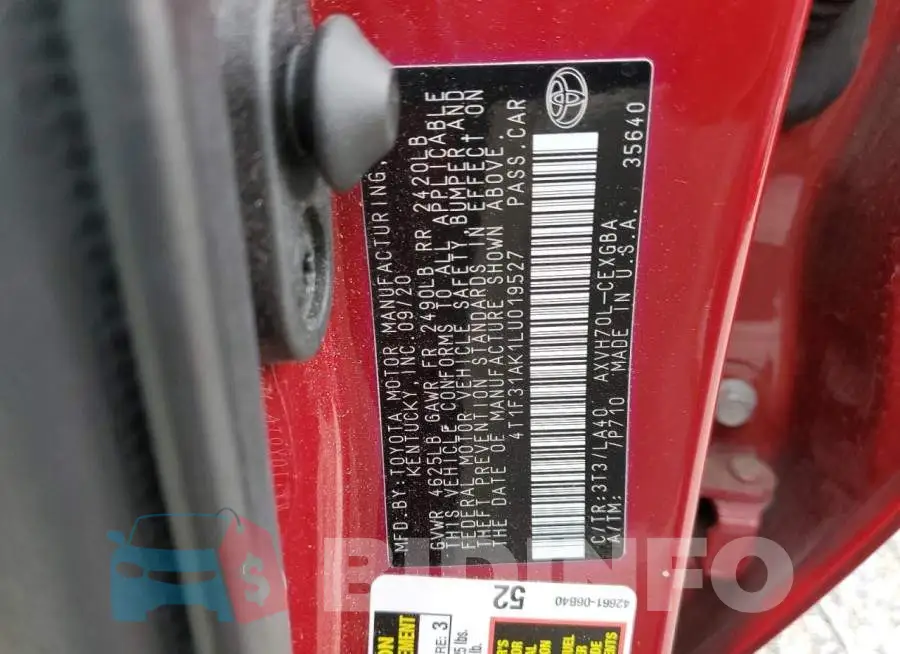 4T1F31AK1LU019527 Photo# 12